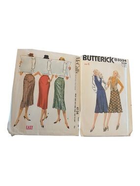 Two Vintage Women's Skirt Patterns Butterick 3324,& McCalls 4134.